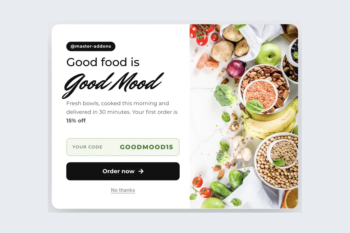 Good Food template, full page