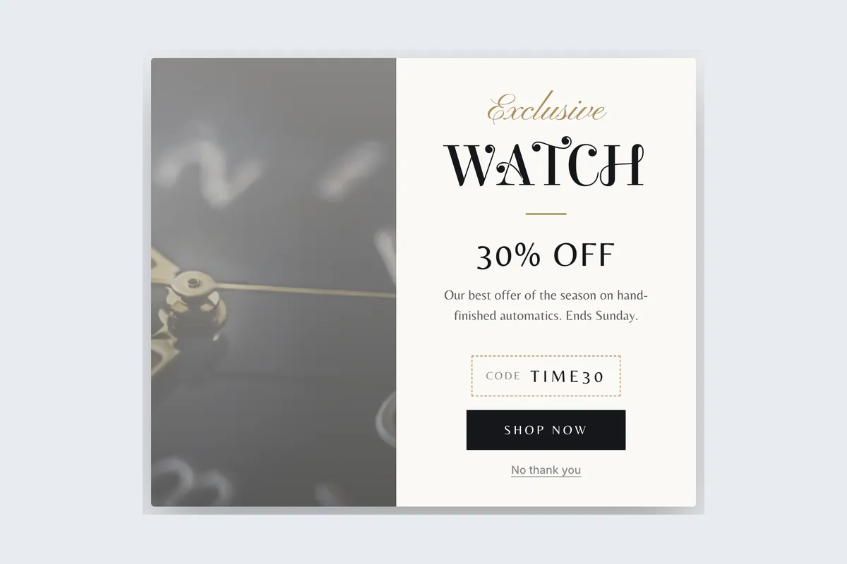 Exclusive Watch template, full page