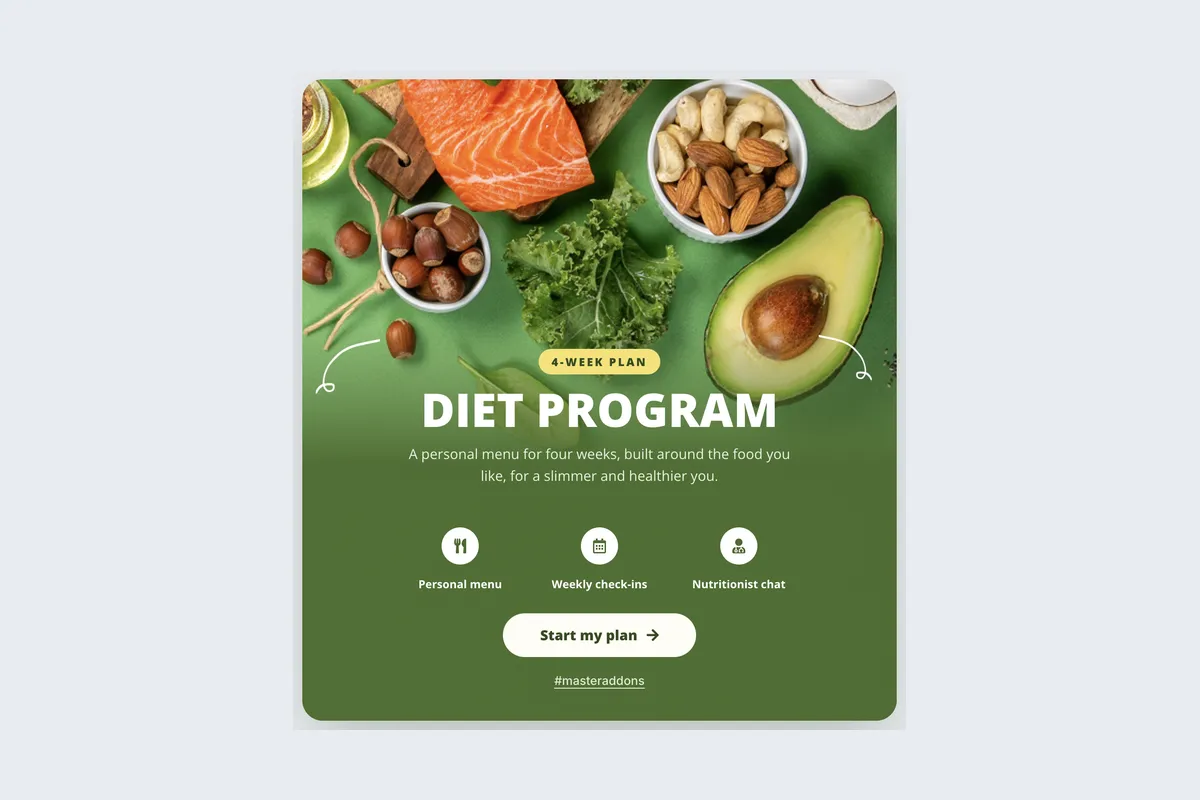 Diet Program template, full page