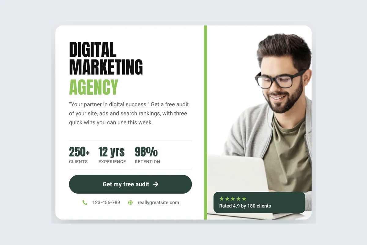 Digital Marketing Agency template, full page