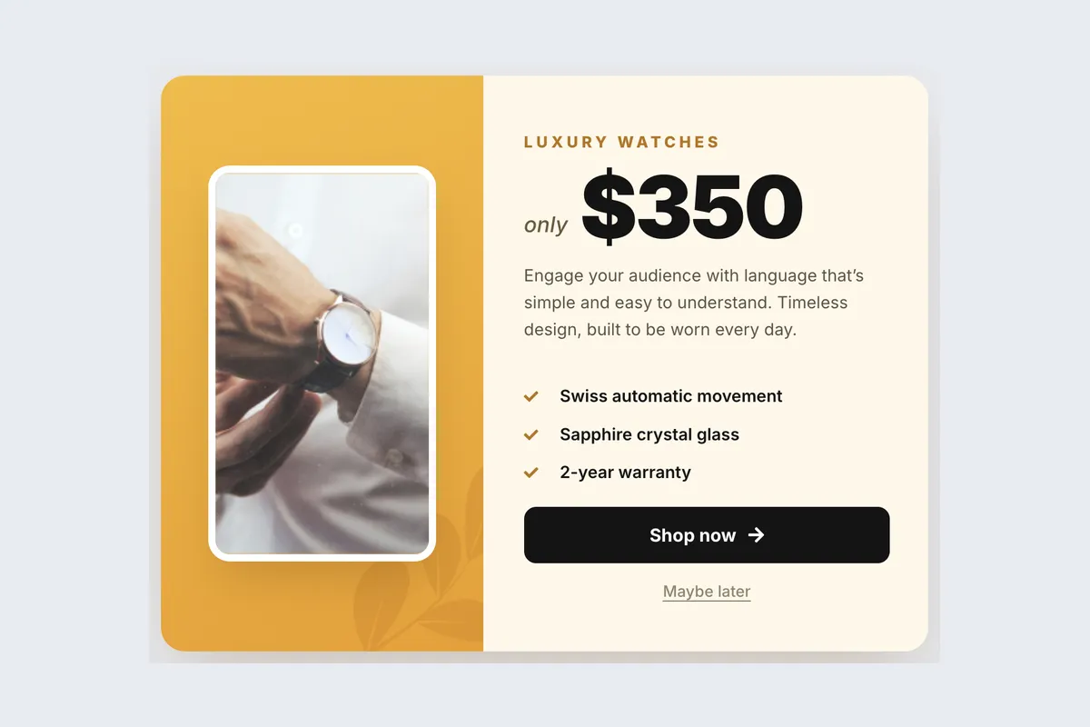 Luxury Watch template, full page