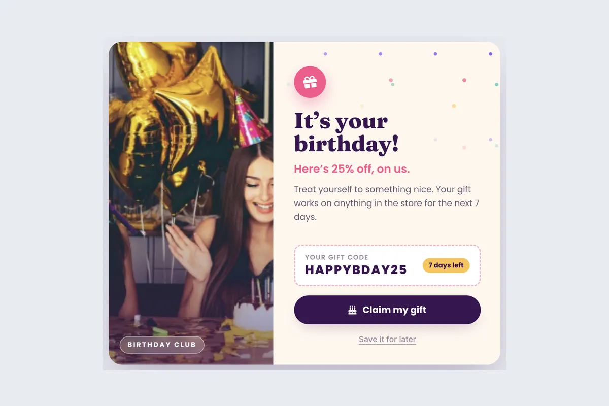 Birthday Offer template, full page