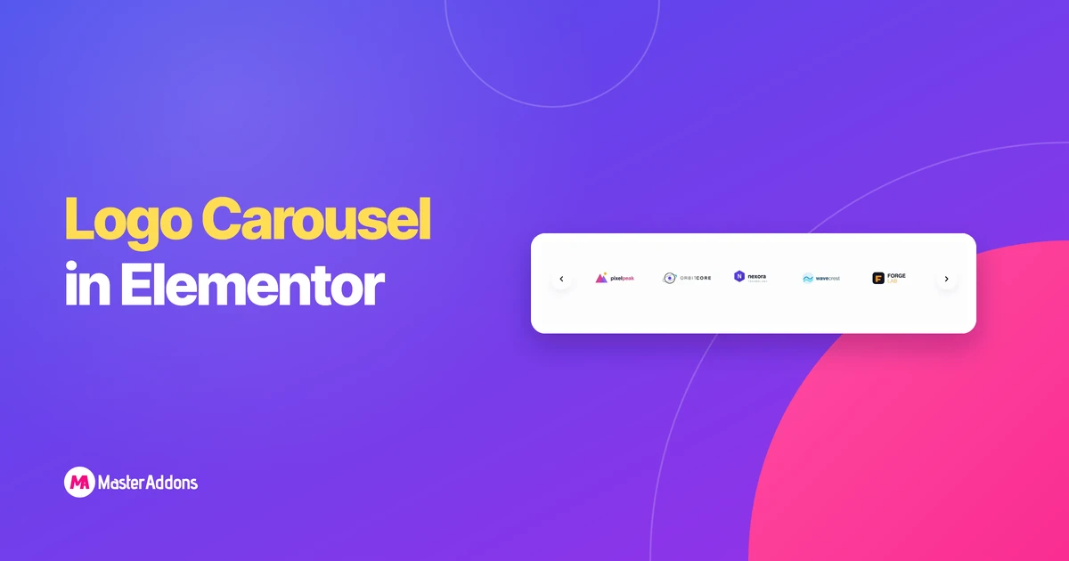 A row of client logos in a carousel with arrows