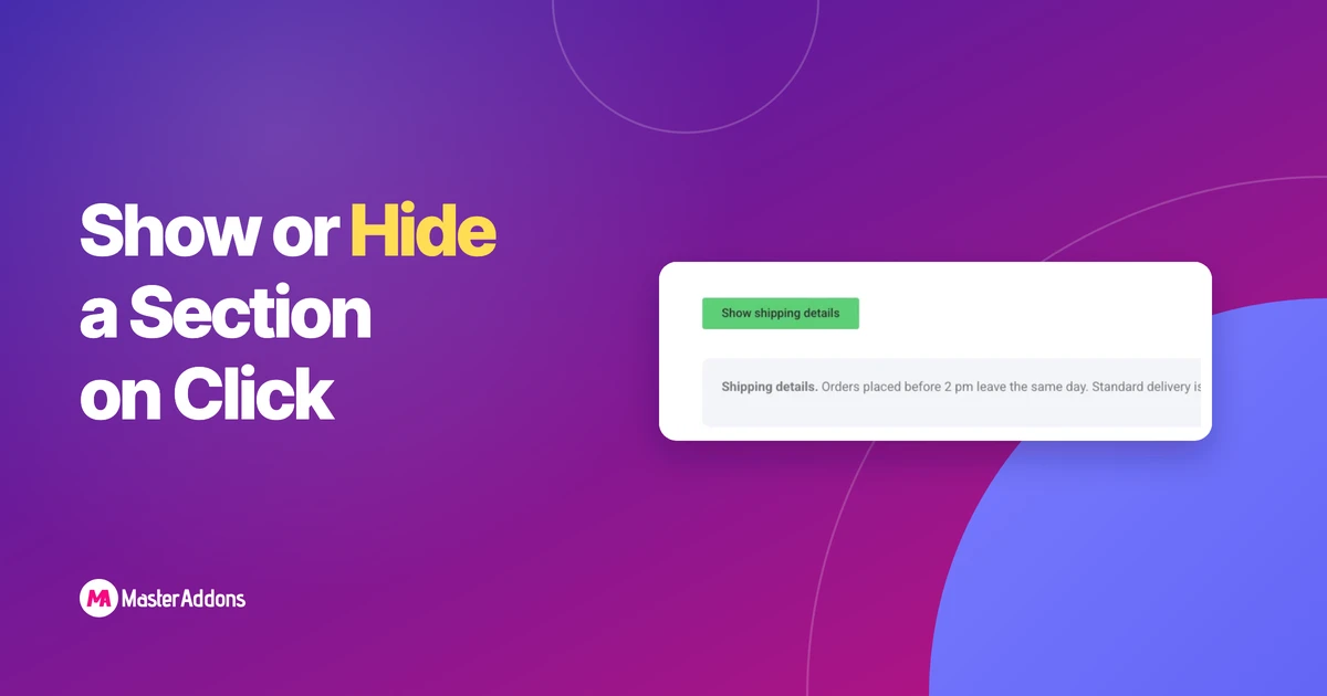 A button that reveals a hidden details section when clicked