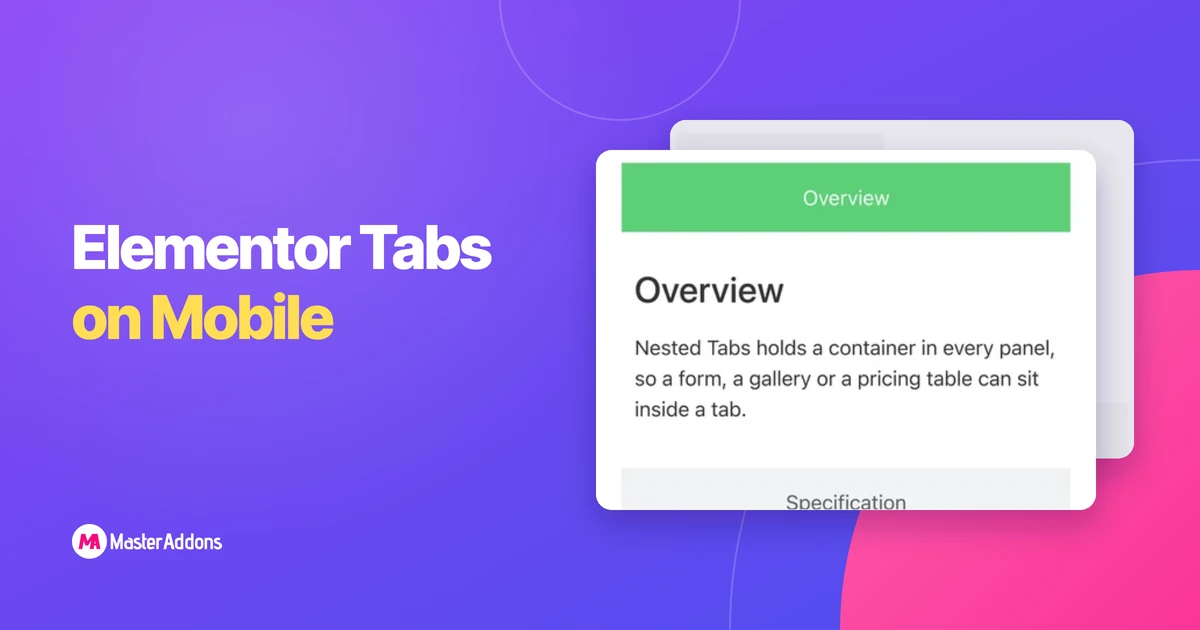 Elementor tabs on a phone screen, stacked as an accordion