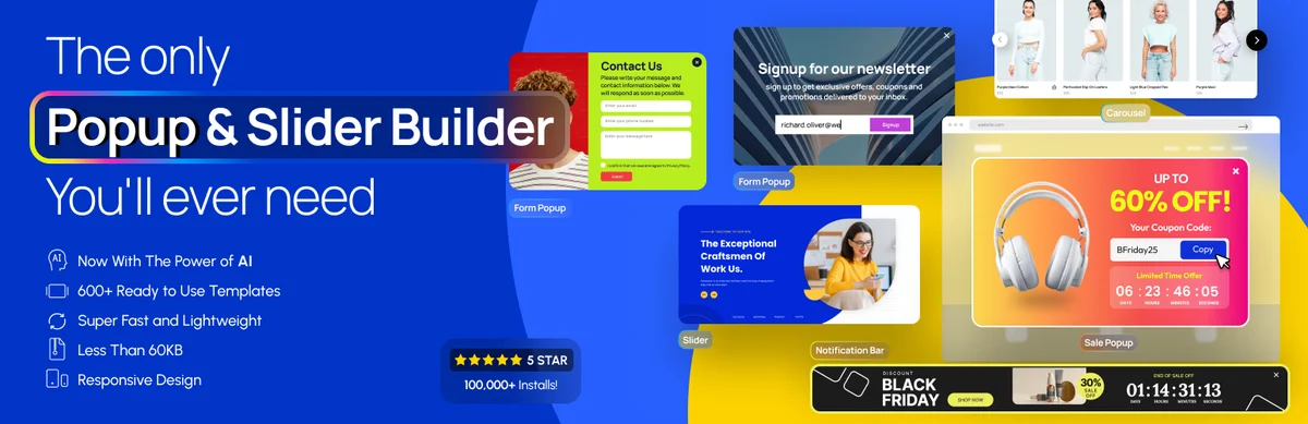 Depicter WordPress slider and popup builder Halloween deal 2026 banner
