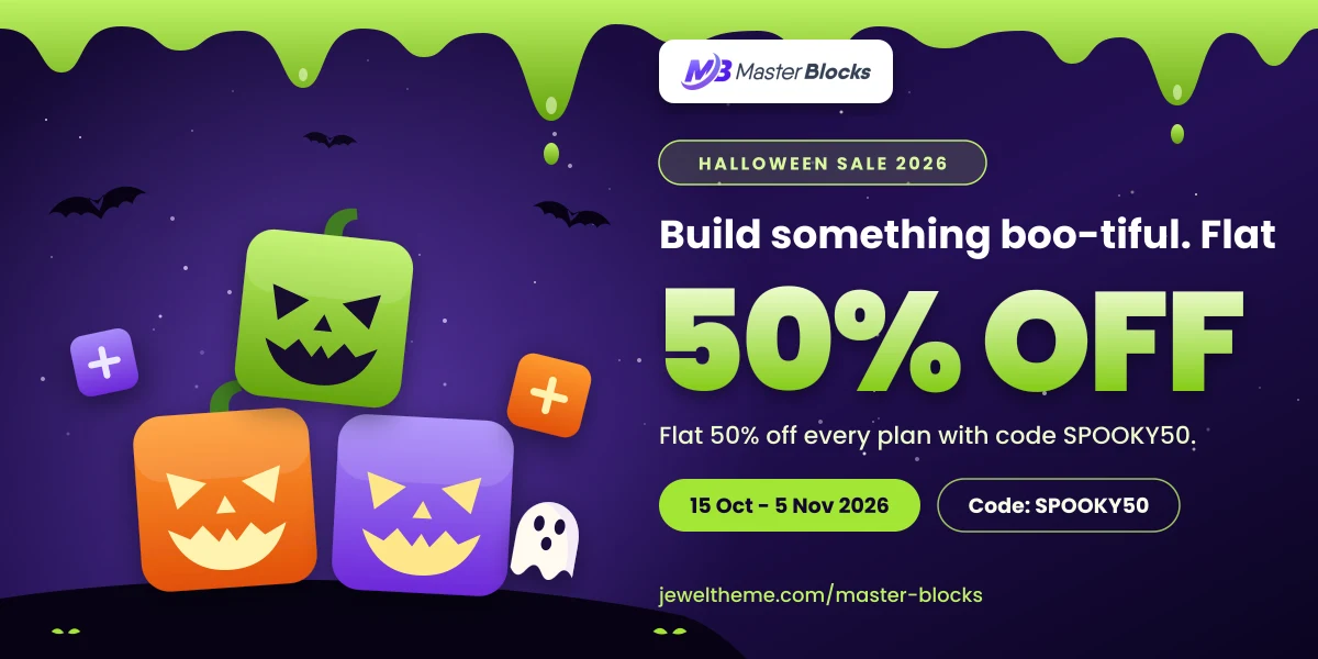 Master Blocks for Gutenberg Halloween deal 2026 banner