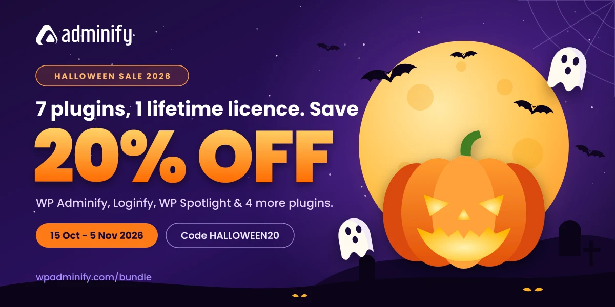 Adminify Bundle WordPress Halloween deal 2026 banner