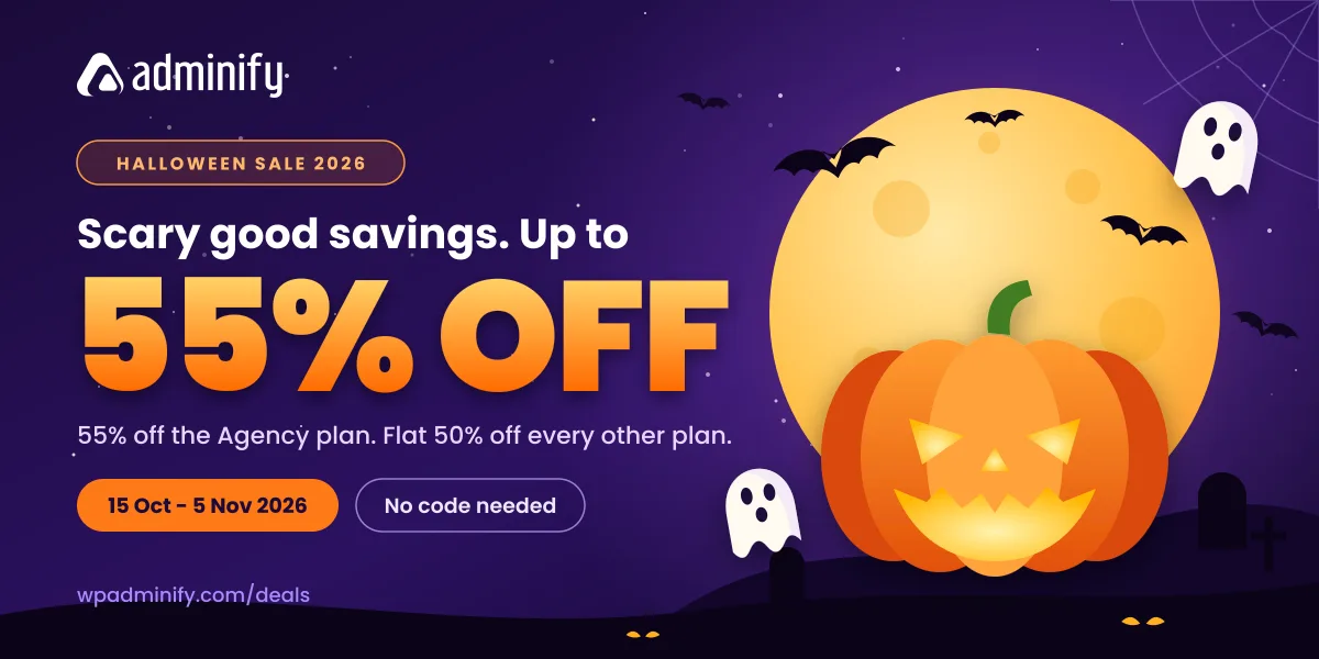 WP Adminify WordPress Halloween deal 2026 banner