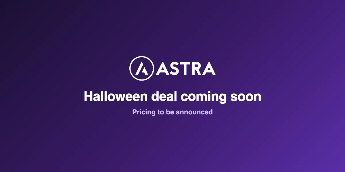 Astra WordPress theme Halloween deal 2026
